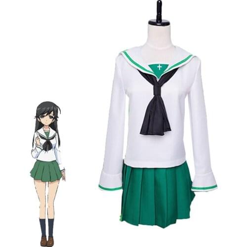 Anime GIRLS und PANZER Nishizumi Miho/saori takebe/yukari akiyama/Reizei Mako Cosplay Costume High School Uniforms Custom Made