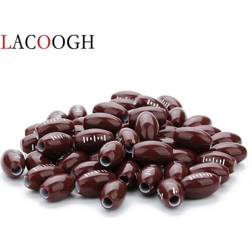 Wholesale Sporty 50pcs 9*15mm Brown Acrylic Beads Football Spacer Round Beads With Big 4mm Hole for DIY Bracelets Jewelry Making