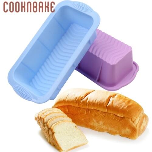 COOKNBAKE Silicone Rectangular Loaf Pan Non-stick Bellows Toast Bread Bakeware Eco-Friendly Baking Tools for Cakes