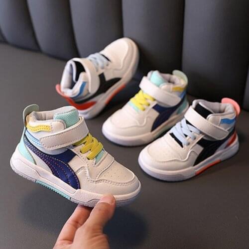 Childrens cotton sneakers 2020 autumn and winter new boys stitching running shoes warm casual shoes