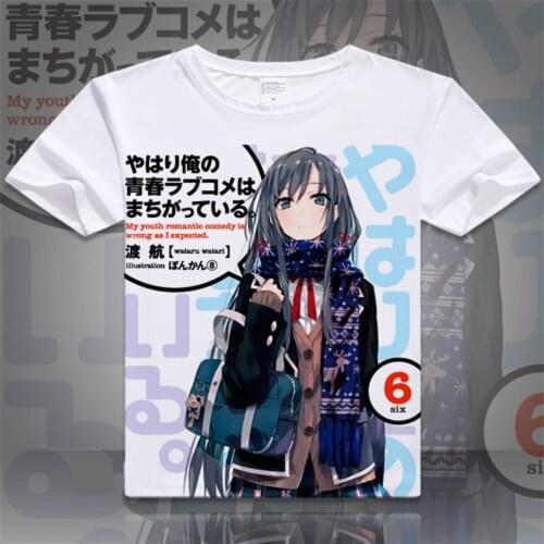 Yukinoshita Yukino Cosplay T shirt New Anime My youth romantic Comedy is wrong as I expected T-shirt Men Tops Women Tees