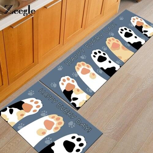 Zeegle Cat Palm Printed Kichen Carpet Floor Mat Living Room Bedroom Home Decor Anti-slip Kitchen Rugs Bedside Mats Corridor Rugs