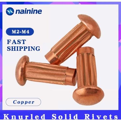 [M2 M2.5 M3 M4 Knurled Solid Copper Rivets For Name Plate GB827