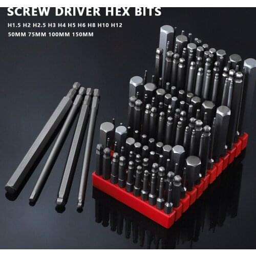 10pcs Magnetic Hexagon/Ball Inner Hexagon Screwdriver Drill Bits 50mm/75mm/100mm/150mm Efficient ScrewDriver Bits Drill Tools S2