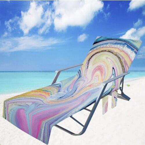 Multifunctional Beach Chair Towel with Side Pockets Lounger Cover for Holiday Sunbathing Can be Folded into Crossbag LBS