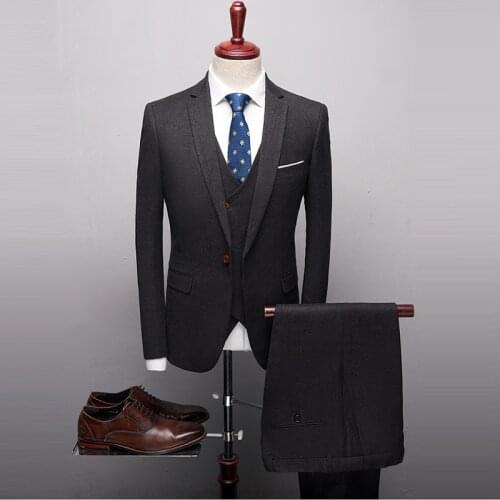 Mens Wedding Suits 2021 Italian Design Custom Made Black Smoking Tuxedo Jacket 3 Piece Groom Terno Suits For Men