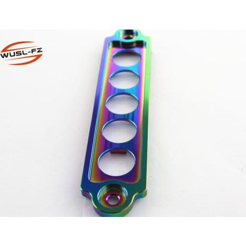 Neo chrome BILLET ALUMINUM BATTERY TIE DOWN FOR HONDA Civic SI 02-05 with logo