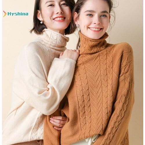 New High Neck Pullover Womens Loose Bottomed Sweater for Autumn and Winter 2020 Korean Edition