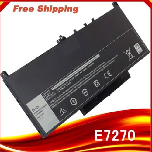 New J60J5 Replacement Laptop Battery For Dell Latitude E7270 E7470 J60J5 R1V85 MC34Y 242WD 7.6V 55Wh