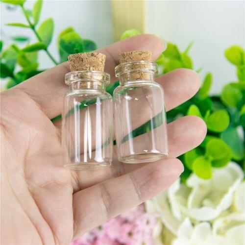 7ml Transparent Clear Glass Bottles Cork Stopper Tiny Vials Jars Containers Small Wishing Bottle 22*40*12.5mm 7ml 100pcs