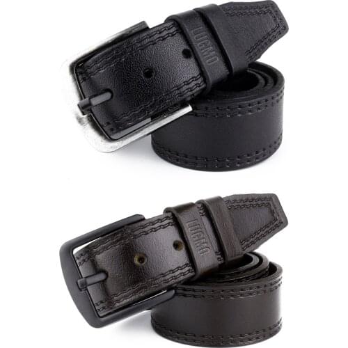 2 Pack High quality genuine leather belt for men luxury designer belts men cowhide fashion strap jeans male cowboy free shipping