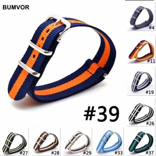 Hot Sale 16mm 18mm 20mm 22mm 24mm NATO Army Sport Strap Fabric Nylon Watchband Buckle Belt Rainbow Fabric Woven Nylon Wristband