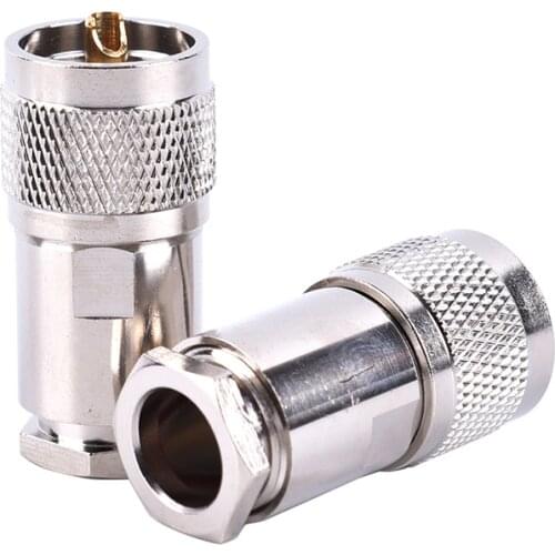 UHF Male Plug PL259 Clamp For RG8 RG165 RG213 7D-FB Cable RF Connector
