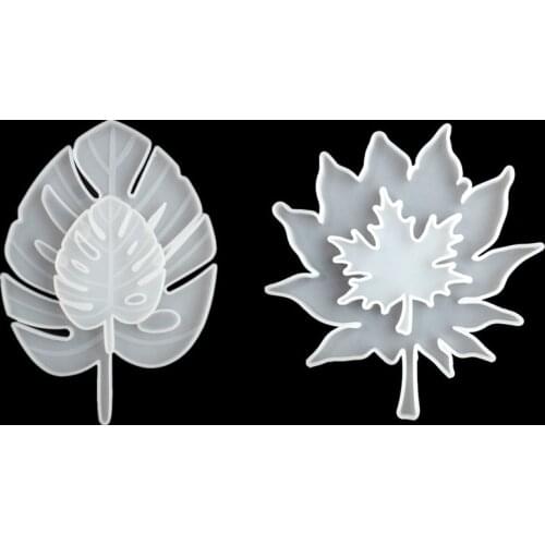 Maple Leaf Fan leaf Coasters Silicone Molds For Epoxy Resin Leaf Shapes Casting Moulds DIY Handmade Tools Craft Jewelry Supplies