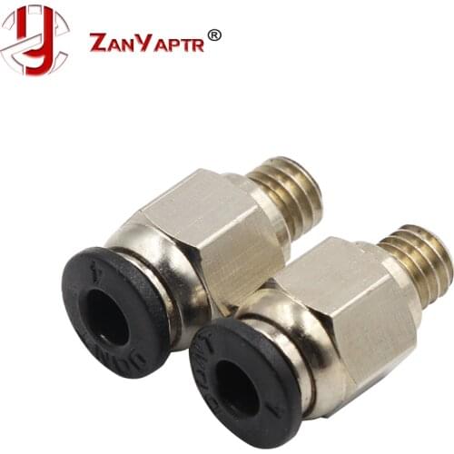 2pcs PC4-M6 Pneumatic Connectors Straight Air Fittings For PTFE Tube 4mm Hotend Extruder 3D Printers Parts Quick M6