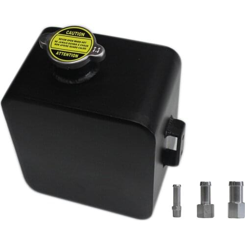 SPSLD Auto Polished Alloy Header Expansion Water Tank & Cap Water Overflow Coolant Can Reservoir Kit Universal 2000ML