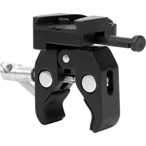 Aluminum V-Mount Battery Adapter with Super Crab Clamp V-Mount Quick Release Adapter for Mounting to Light Stand Tripod Desktop