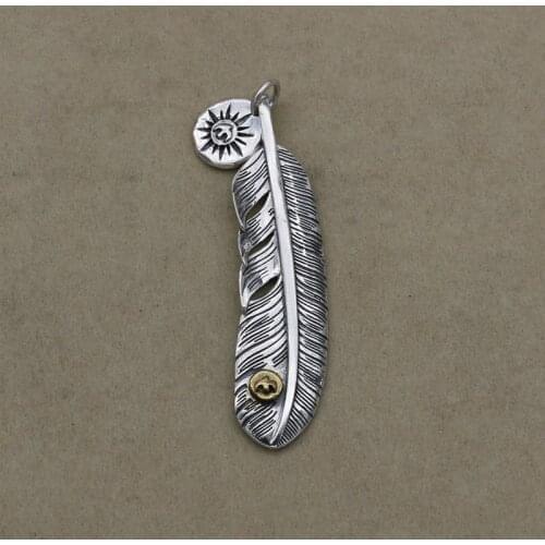 Takahashi Kagura Goros Creative Handmade Sterling Silver Small Eagle Feathers Pendant Men And Women Necklace Pendants Jewelry