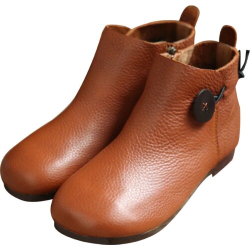 Women Shoes High Quality Women Genuine Leather Slip On Buckle Strap ZIP Flat shoes Round Toe Casual Office & Career women shoes