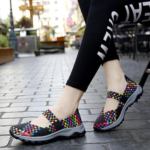 Outdoor Womens Summer Sports Shoes Soft Flat Womens Training Sneakers Plus Size Breathable Running Shoes Comfort Sport Shoe IO