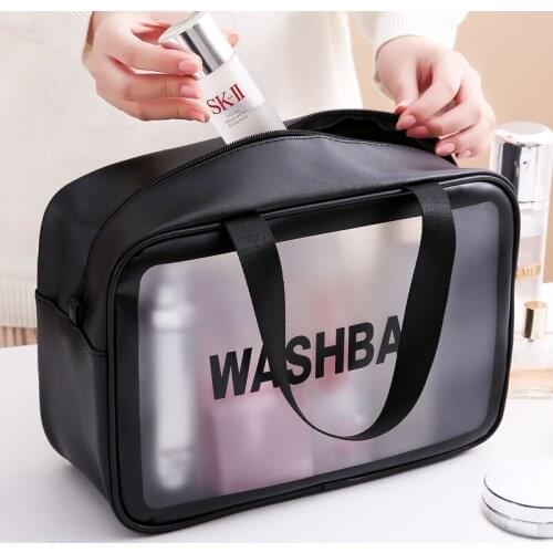 Waterproof Cosmetic Bag Ins Large Capacity Portable Travel Toilet Bag PVC Transparent makeup Storage Bag