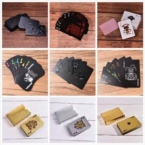 Waterproof Black Gold Playing Cards Paper Cards Collection Black Diamond Poker Cards Creative Standard Playing Cards Dice