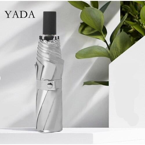 YADA New Material Pure Business Fashion 3-Folding Umbrella Women UV Rainproof Umbrella Parasol Rain Sun Light Umbrella YD200204