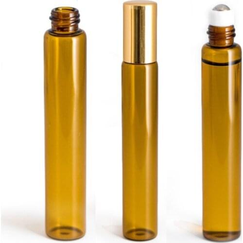 100lot 10ml new style Roll-on bottle, dark brown Roll-on, glass Roll-on oil bottles, time delay perfume bottles