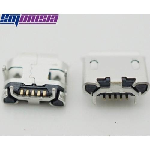 Smonisia 100pcs Small Horn 5 pin DIP Micro USB Jack micro usb connector Tail Charging socket