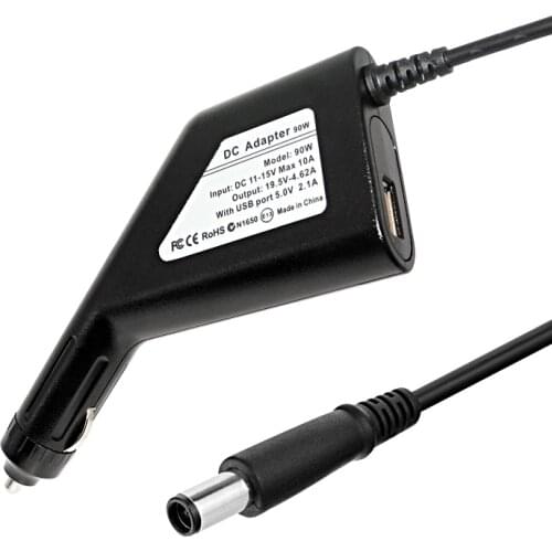 19.5V 4.62A 90W Dc Car Charger Power Adapter for Dell D505 D510 D610 D620 E5530 E5400 E6400 E6500 M70 Vostro 1014 1015 Laptop