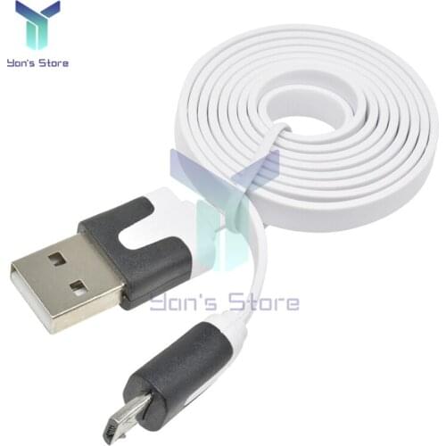 2Pcs 1M 3.3FT Mini Mirco USB Data Line Cable for Wemos D1 Mini NodeMcu Wired Cable White High Quality Security Data Line 100CM