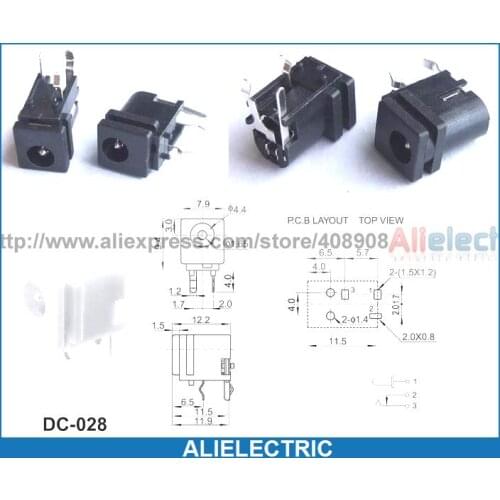 20pc AC 4.0mm x 1.7mm DC Socket Power Jack Port PCB for Notebook Computer DC 028