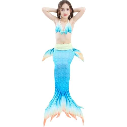2021 free shipping New Kids Mermaid Tail Swimwear Bikini Set Bathing Suit Costume for birthday party designed high quality