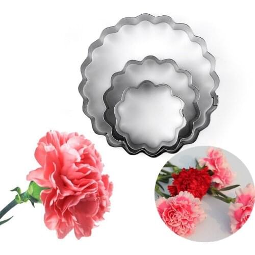 3Pcs/set Stainless Steel Carnation petal Flower Cookie Mold DIY Sugarcraft Cookie Biscuit Cutter Cake Decor Baking Mold