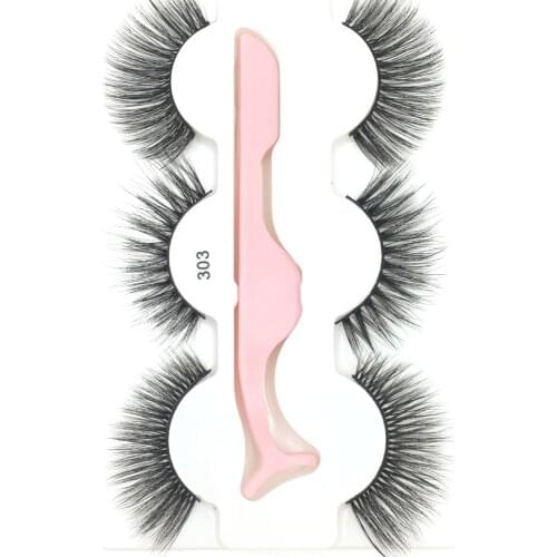 50set/lot (3Pairs False Eyelashes+Tweezers) 3D Stereo Multi-layer Thick Mink Hair Eyelash Extensions Makeup Tool Cosmetic HA1889