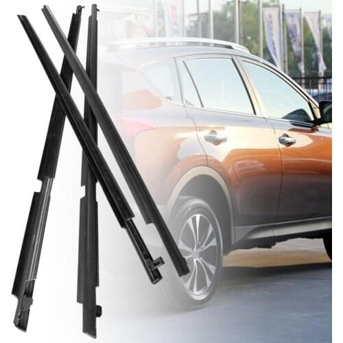 80% Hot Sales!! 4Pcs Outer Window Seal Belt Rubber Glass Weatherstrip Moulding Trim for Toyota RAV4 2006-2016