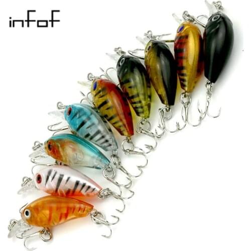 9pcs 4g 4.5cm Mini Crankbait Shad Fishing Lures Crank Baits Isca Artificial Fishing Flies Fake Carp Fishing Wobbler Baits