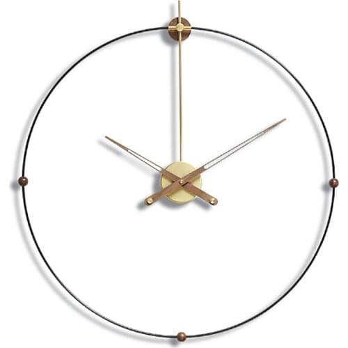 Spain Large Wall Clock 3d Luxury Metal Gold Art Clocks Nordic Office Living Room Wall Decoration Modern Horloge Murale Gift FZ84