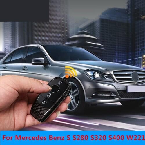 Car Key Cover Zinc Alloy+Leather Case Bag Keychain Skin Set Car accessories For Mercedes Benz S S280 S320 S400 W221