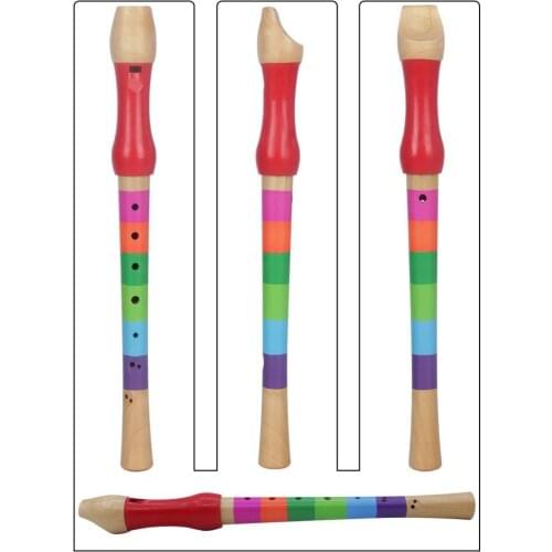 Wooden Treble Orff Flute Colorful Wood Flute Child Children Professional Playing Musical Instrument Music Education Toys Gift