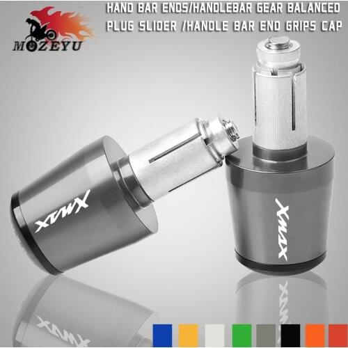 For YAMAHA XMAX X-MAX X MAX 125 200 250 300 400 2017 LOGO Customized CNC Motorcycle Handle Hand Bar Ends Handlebar Grips End