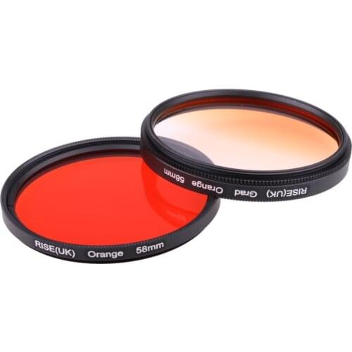 Camera Filter 58mm Full Orange Gradual Orange Lens Filter for Nikon D3100 D3200 D5100 SLR Camera Lens