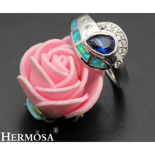 Hermosa Women Precious Stone Jewelry Mystic Fire Australian Opal Ring Size 7 DF71 Perfect Christmas Gift