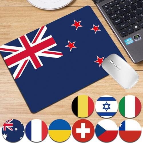 25x21cm Gaming Mousepad Waterproof Computer Desk Mat Flag Pattern Computer Mouse Pad PU Leather Office/Home PC Laptop Mat