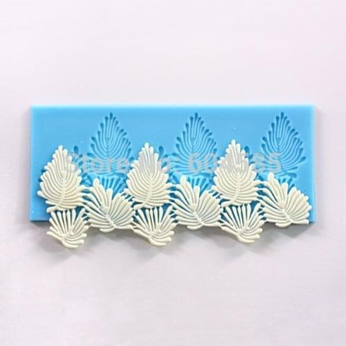 Sugarcraft Cake Decoration tool Vivid Leaves Leaf Veining Border Icing Silicone Mold Mould