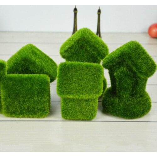 Artificial Moss foam Mini House,Ornaments for DIY Fairy Garden Micro Landscape Decoration Accessories, Wedding Home Easter decor
