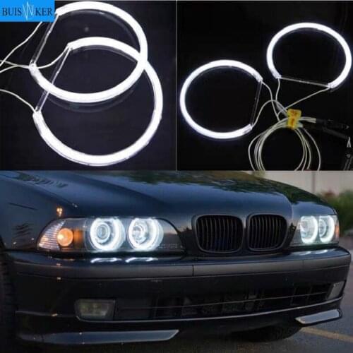 For BMW E36 E38 E39 E46 CCFL Angel Eyes Kit Warm White Halo Ring 131mm*4 (With Original Projector)