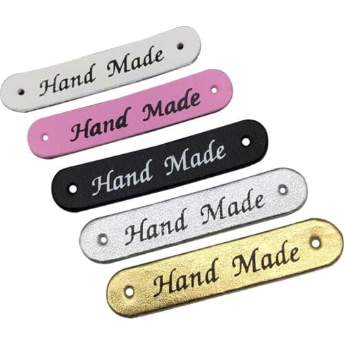 36Pcs Hand Made Print Leather Tags For Bag Leather Labels For Clothes Shoes Handmade Tag For Handwork Custom Gift Sewing Label