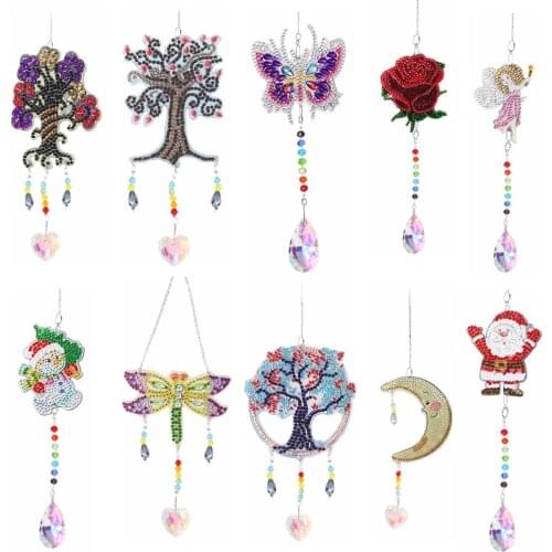 Diamond Crystal Pendant Light Catching Jewelry Ornaments Creative Wind Chime Pendant Garden Window Curtain DIY Decorations Gifts