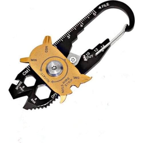 20 in 1 Outdoor Multitool Camping Gear Portable Key Chain EDC Camping Equipment Hiking Self Defense Keychain